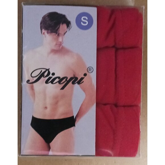 Picopi Men's Low-Rise Briefs 3 Pack Red 100% Cotton Small New - Picture 4 of 6